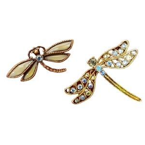 Lot of 2 Dragonfly Pins Brooches